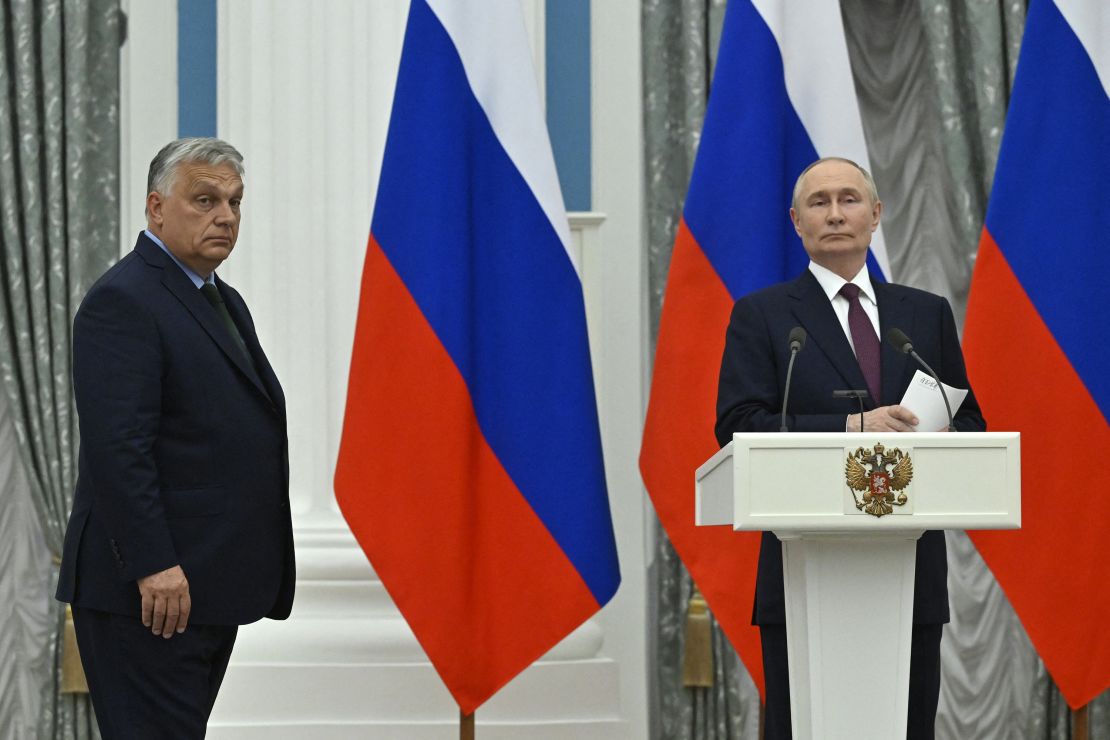 Russian President Vladimir Putin and Hungarian Prime Minister Viktor Orban met in Moscow on Friday.