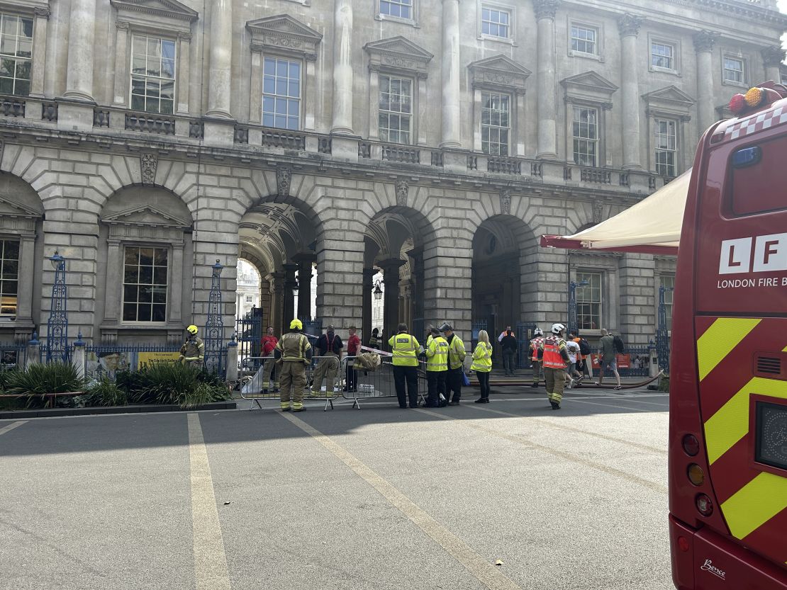 Firefighters outside Somerset House in central London.