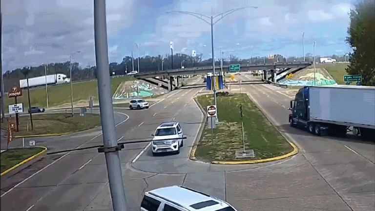 Tractor-trailer plunges down the I-10 bridge in Louisiana

