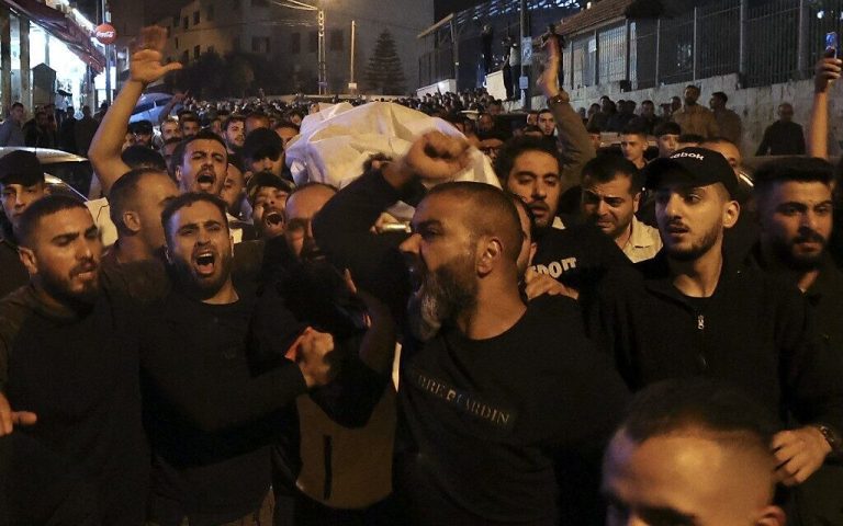 Three Palestinians were reported killed as fierce fighting erupted in Nablus

