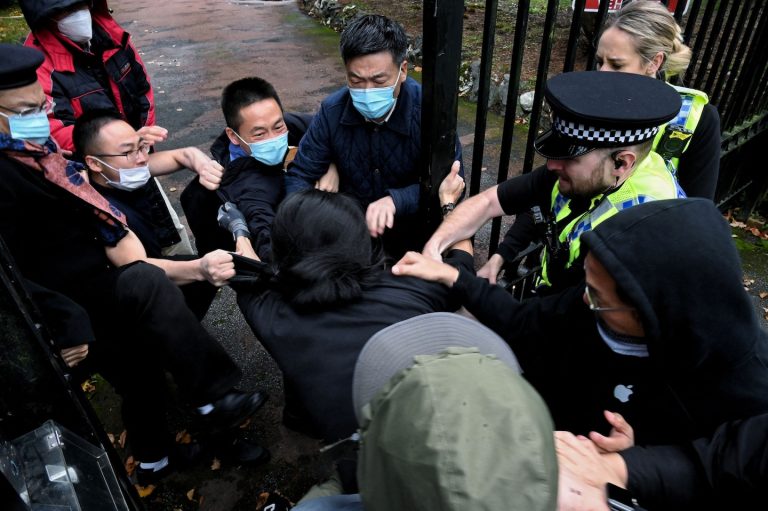 Chinese consulate staff in Manchester attack a pro-Hong Kong protester

