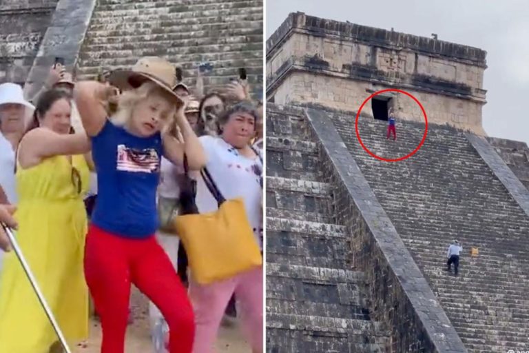 Abigail Villalobos has been identified as a Mayan pyramid-climbing tourist

