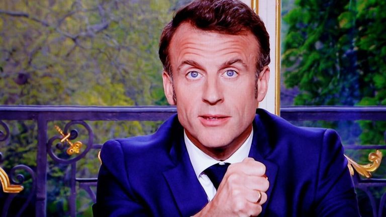 Macron was seen singing in the streets after his pension speech

