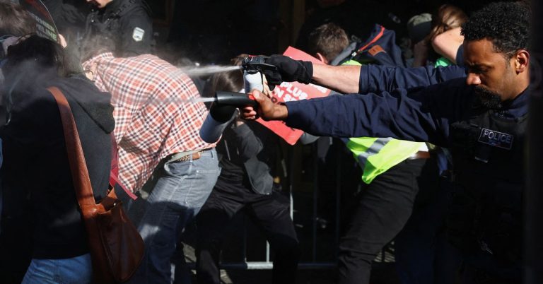 Tear gas pollutes the air as TotalEnergies annual meeting rejects climate activists' decision

