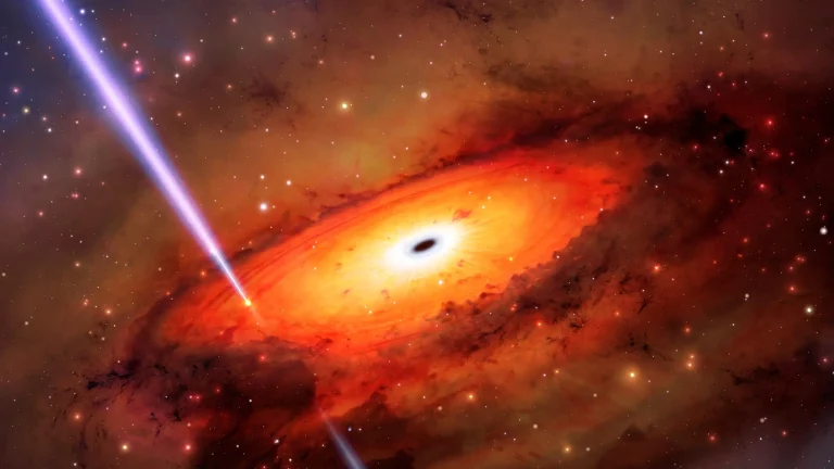 Stellar demolition trail near the black hole in the ancient galaxy

