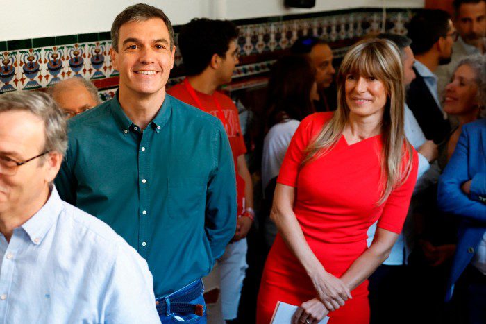 Spanish Prime Minister Pedro Sanchez and his wife Begonia Gomez cast their votes in last year's general elections.